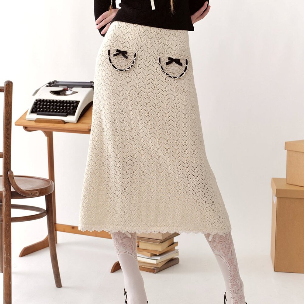 Blackberry Post Office Knit Skirt